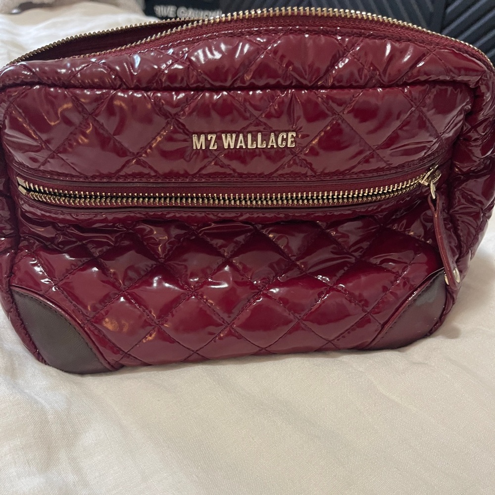 MZ Wallace Red Quilted Toiletry Bag